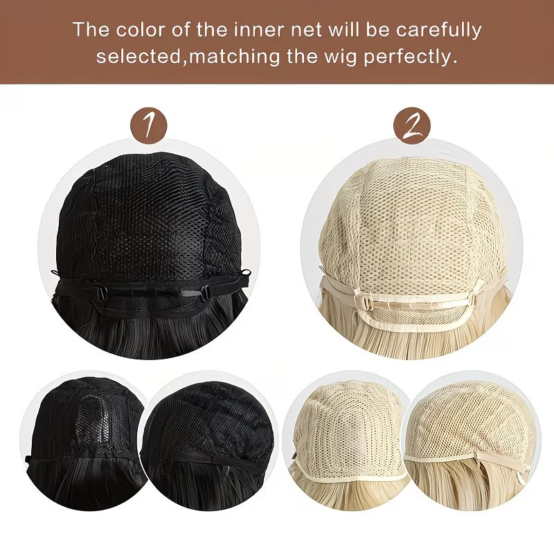 가벼운 앞머리가 있는 짧은 보브 가발, 연한 갈색, 사 - Wig Fiber Net 리뷰 및 가격
