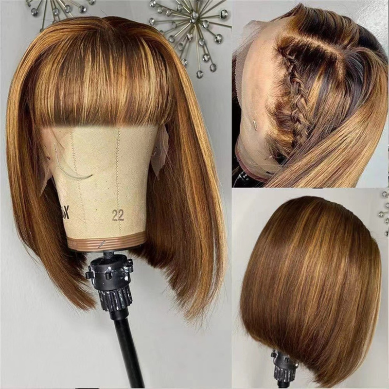 에어뱅이 있는 여성용 숏컷, BOBO 스타일, 브라운- - Wig Fiber Net 리뷰 및 가격