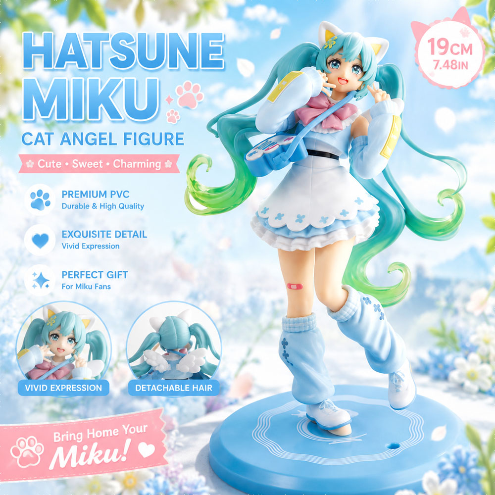 하츠네 미쿠 고양이 천사 피규어 19cm 귀여운 애니메 - Good Smile Company Pop Up Parade 리뷰 및 가격