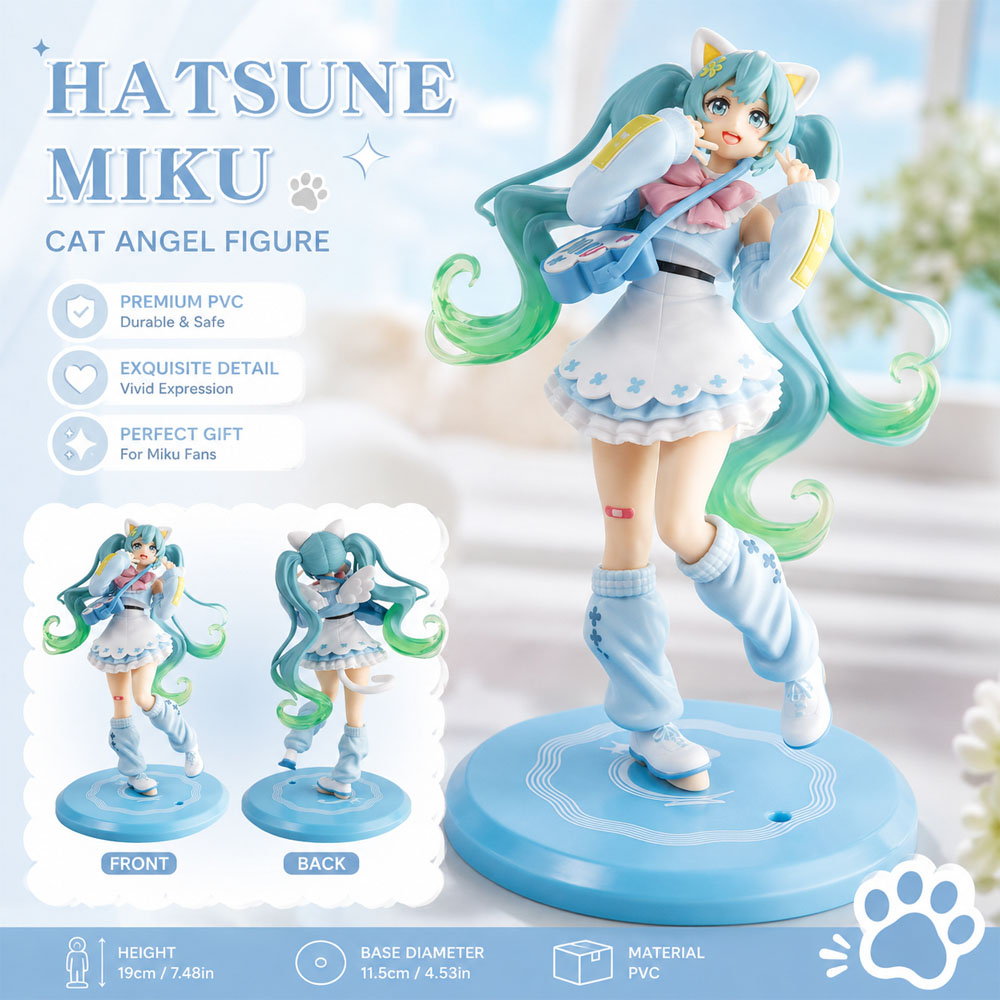 하츠네 미쿠 고양이 천사 피규어 19cm 귀여운 애니메 - Good Smile Company Pop Up Parade 리뷰 및 가격