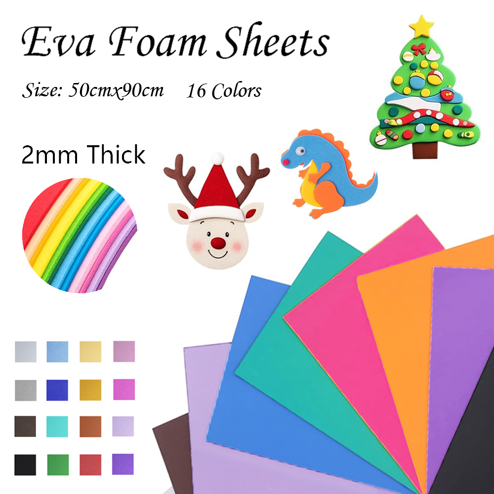 16가지 색상의 다채로운 EVA 폼 시트 2mm 두께  - Cosplay Props Eva Foam 리뷰 및 가격